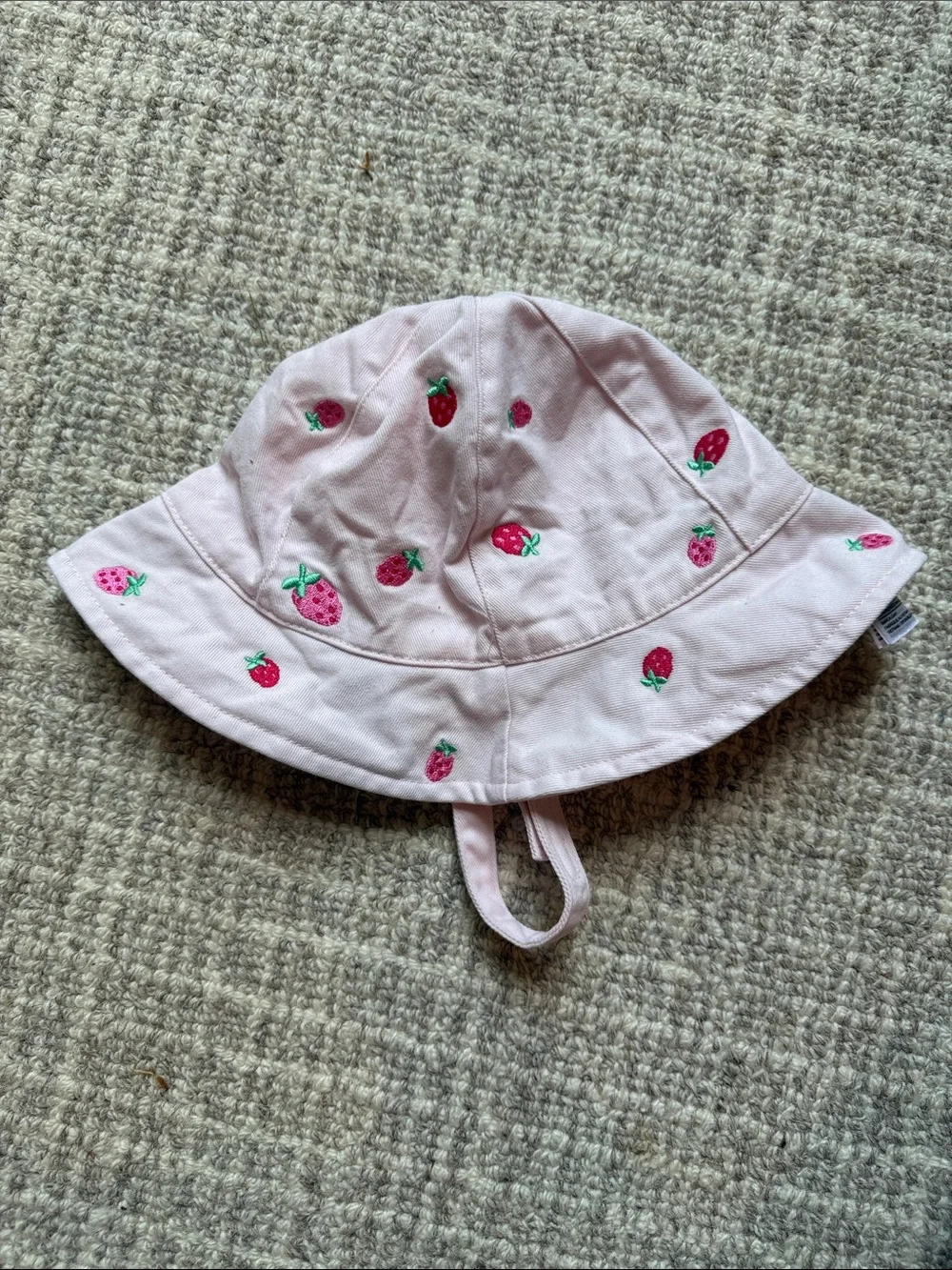 GAP Pink Strawberry Print Bucket Hat for toddler